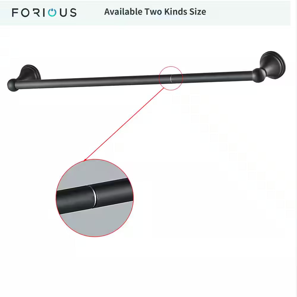 3 -Piece Bath Hardware Set with Included Mounting Hardware in Black