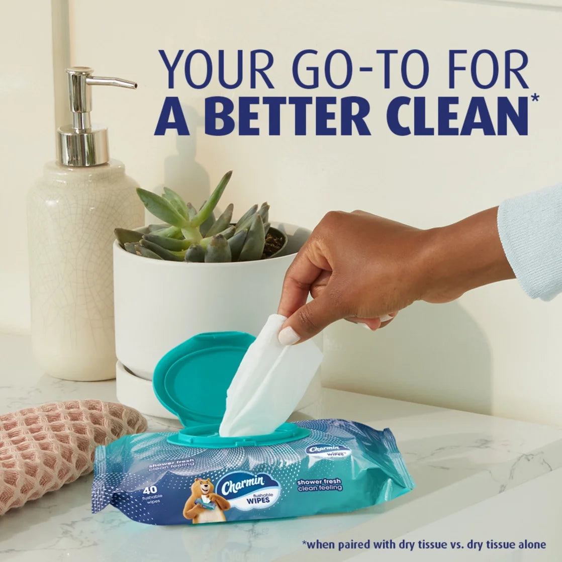 Flushable Wet Wipes, 4 Packs, 40 Wipes per Pack, 160 Total Wipes
