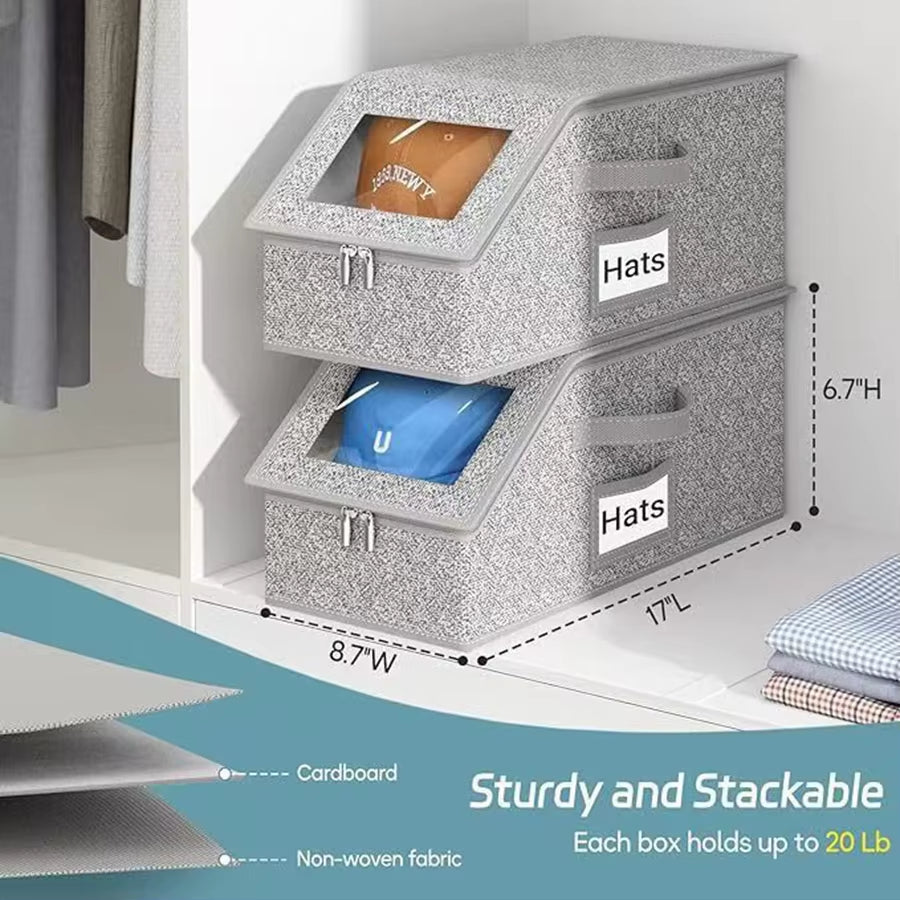 Foldable Zipper Baseball Cap Storage Box Non-Woven Dustproof Storage Box Hat Storage Box Wardrobe Storage Boxes Storage