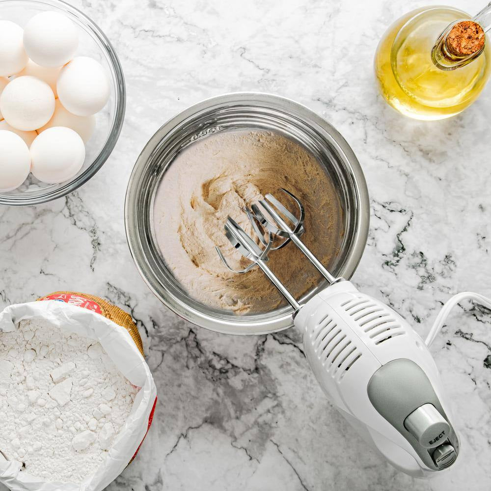 5-Speed Ultra Power Hand Mixer with Free Storage Case, White