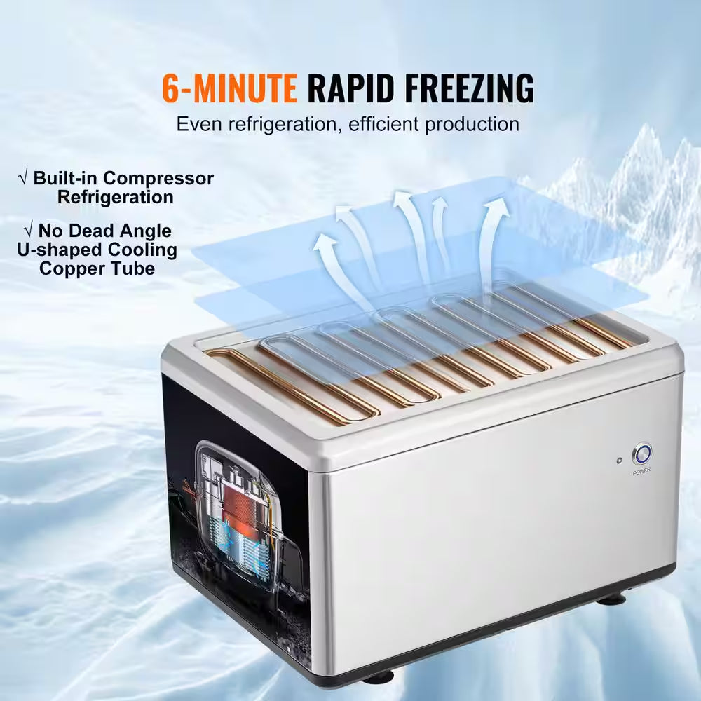 Fried Ice Cream Roll Machine, 12.6 X 8.5In. Stir-Fried Ice Cream Pan, Stainless Steel Rolled Ice Cream Maker, Compressor