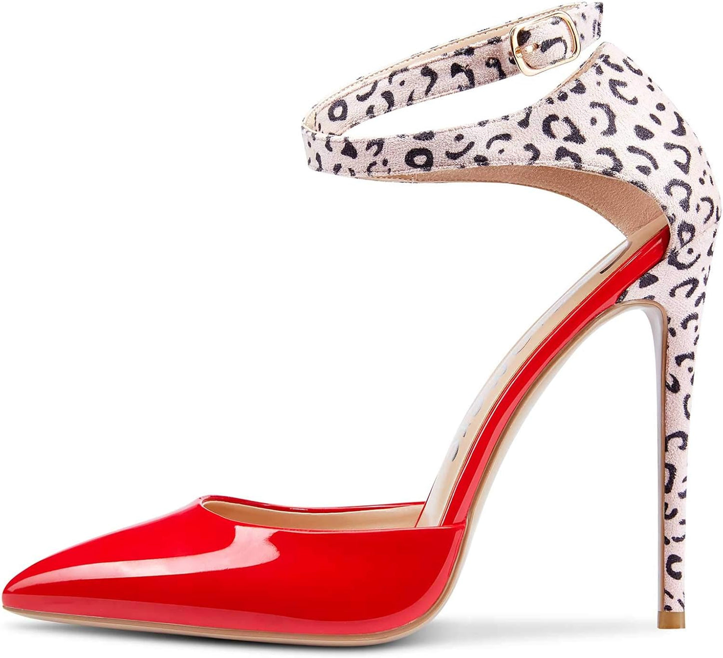 Womens Ankle Strap High Heels Sandals Pointed Toe Sexy Sandal 12CM Stilettos Pumps