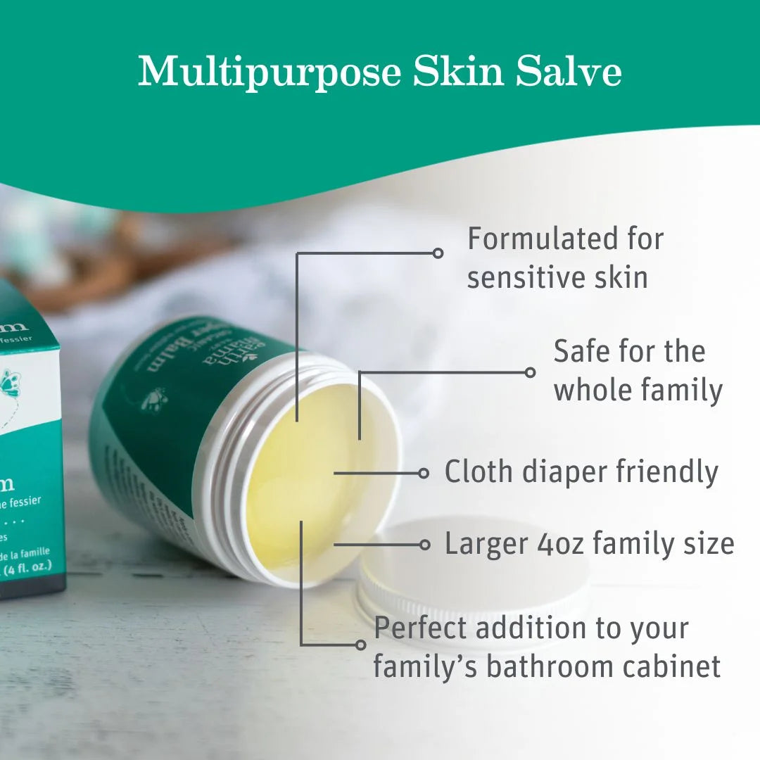 Organic Diaper Balm, Diaper Cream for Newborns, Infants, & Toddlers, 4 Fl Oz.