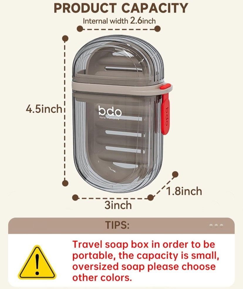 Travel Soap Case Leakproof Portable Bar Soap Holder with Lid for Bathroom