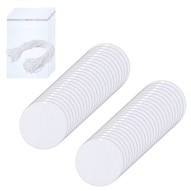 100 Pieces Sublimation Air Freshener Sheets Sublimation Air Fresheners Blanks Car Scented Hanging Sheets Blanks Set Dropshipping