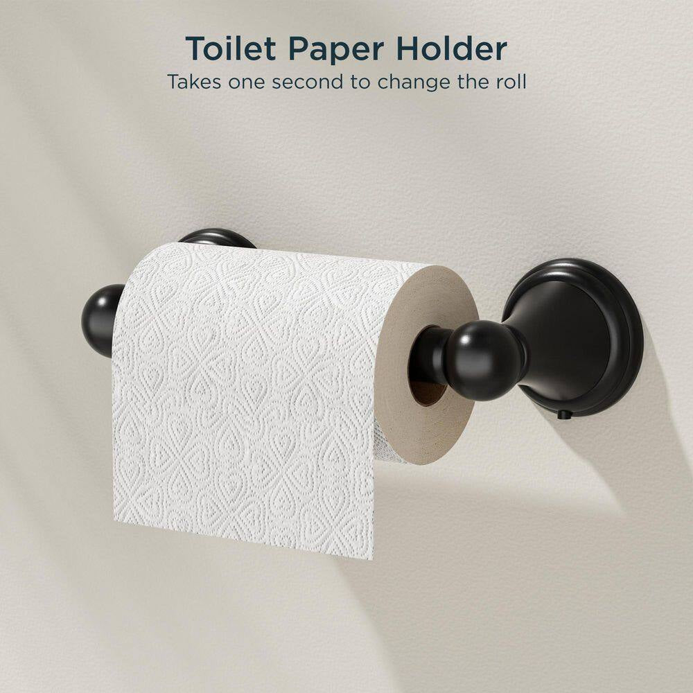 3 -Piece Bath Hardware Set with Included Mounting Hardware in Black