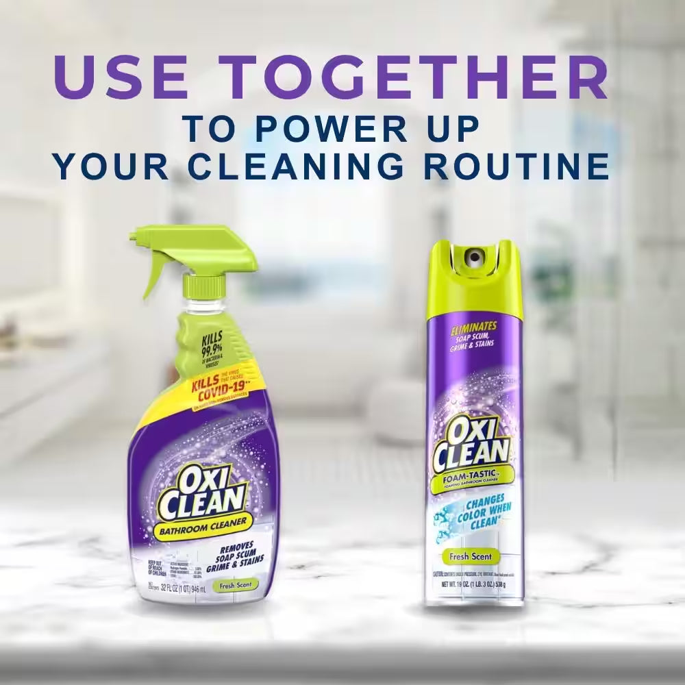 19 Oz. Foam-Tastic Foaming Bathroom Cleaner Spray Can, Fresh Scent