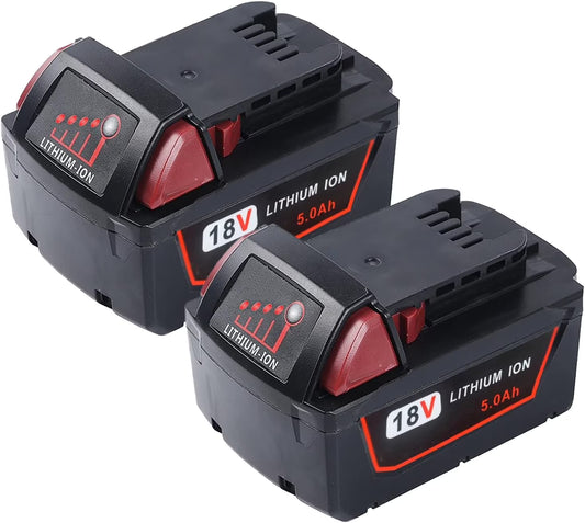 2 Pack 5.0Ah M18 Battery Replacement for Milwaukee M18