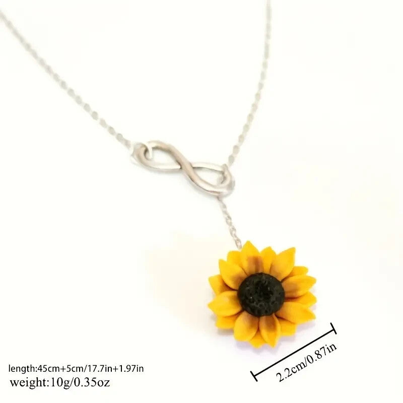 Yellow Sunflower Pendant Necklace Clavicular Chain Choker Fashion Jewelry Trendy