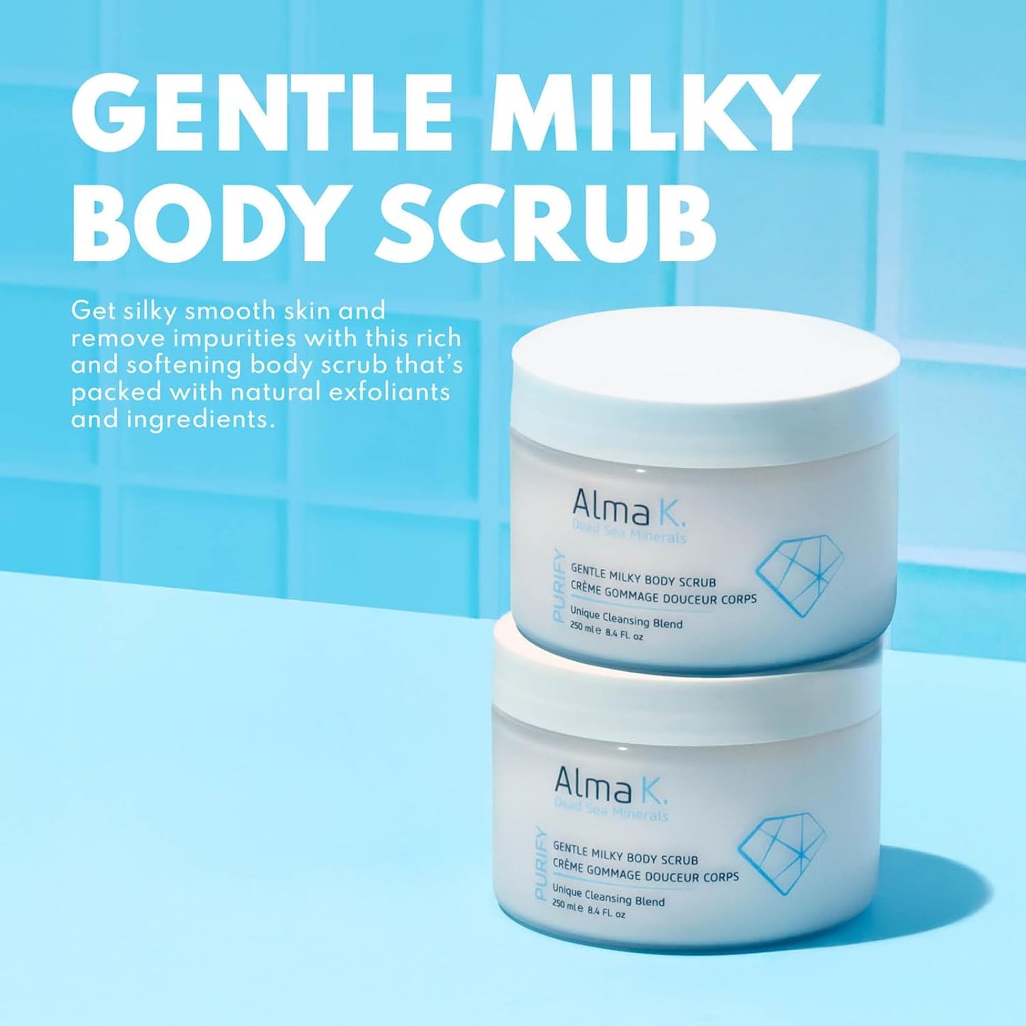 Gentle Milky Body Scrub - Exfoliating Body Scrub - Body Exfoliator - Shower Scrub with Shea Butter - Exfoliating Scrub for Women - 8.4 Oz
