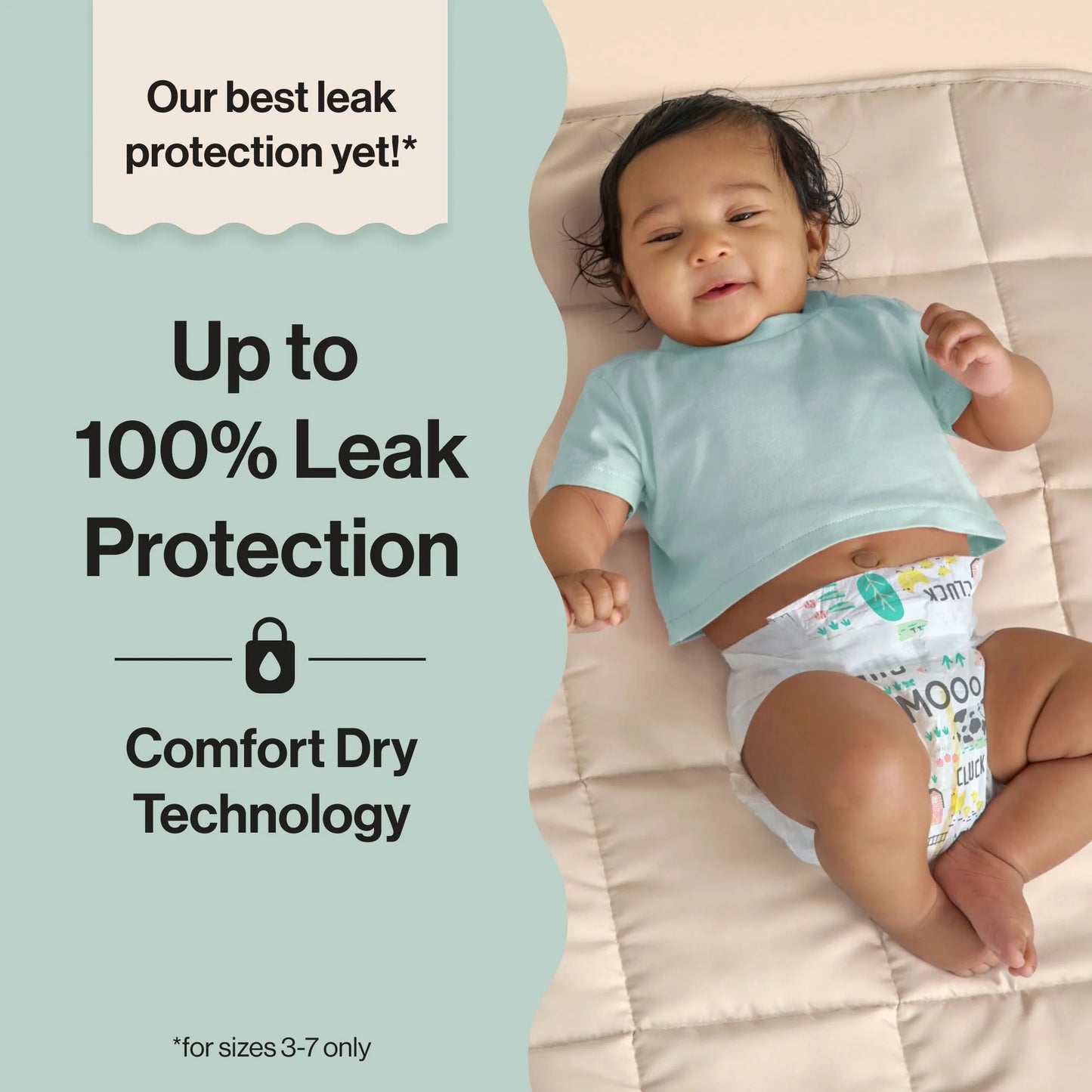 ® Clean Conscious Baby Diapers Size 2 (12-18 Lbs), Hypoallergenic and Fragrance Free, 100 Count