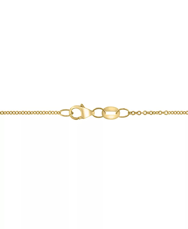 EFFY® Diamond (3/8 Ct. T.W.) & Rope Pear-Shaped 18" Pendant Necklace in 14K Two-Tone Gold