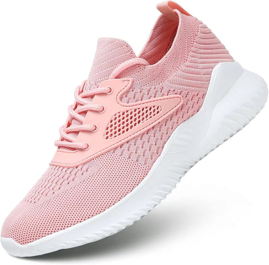 Womens Slip on Walking Shoes Comfort Lightweight Work Casual Tennis Running Ladies Shoes Gym Sport Sneakers Pink