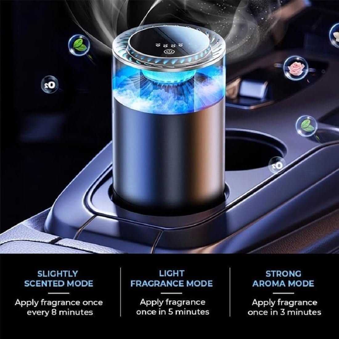Spray Car Viewing Aromatherapy Diffuser, Smart Car Air Freshener Diffuser, Long-Lasting Intelligent Car Fragrance, Rechargeable Auto On/Off Intelligent Car Diffuser, for Car (North Cedar)