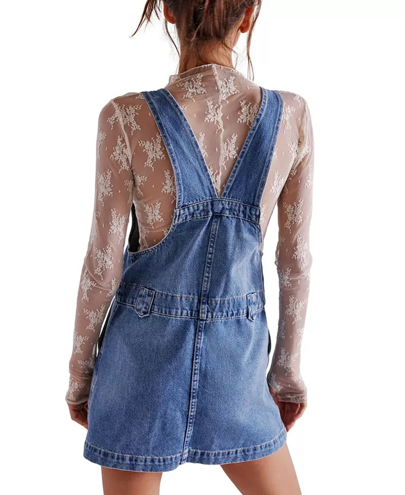 Women'S Edie Denim Cotton Overalls Dress