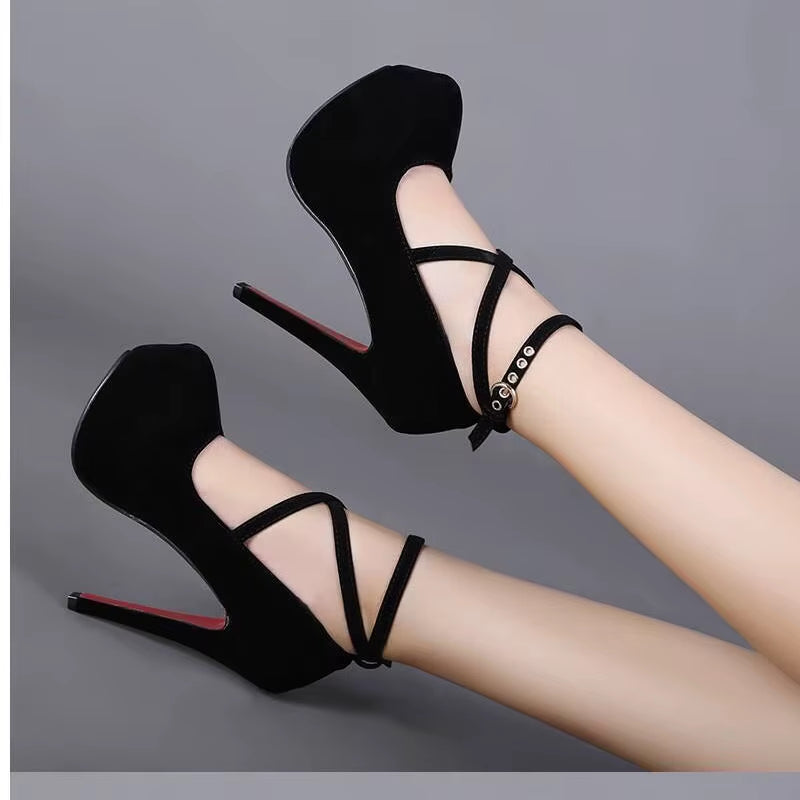 Sexy High Heels Ladies Stilettos Strappy Pumps Women'S Sandals Summer Shoes Platform Heels Woman Ankle Strap Shoes