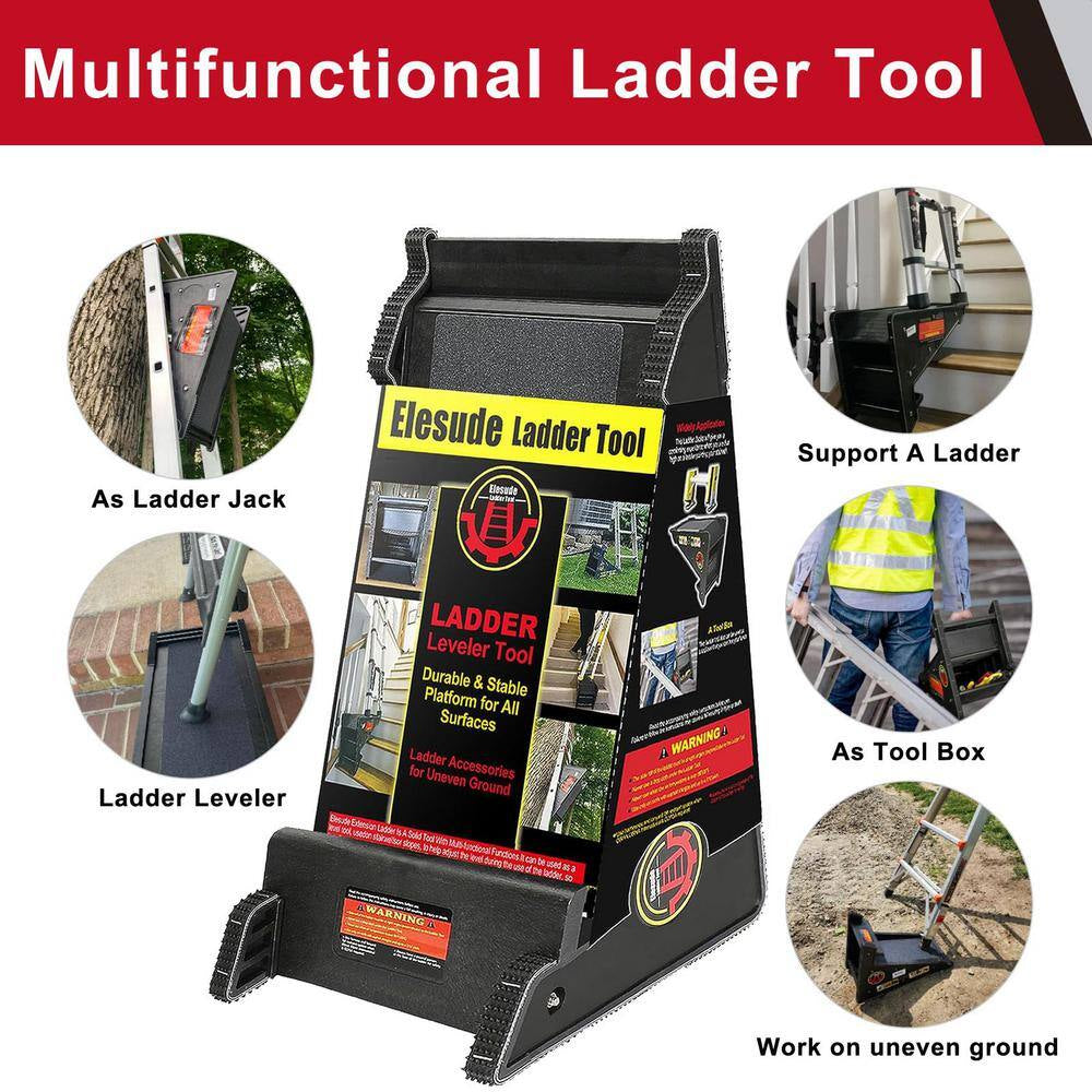 Easy to Use Ladder Leveler with Storage, Stair Ladder Stabilizer for All Surfaces, Extension Ladder Accessories