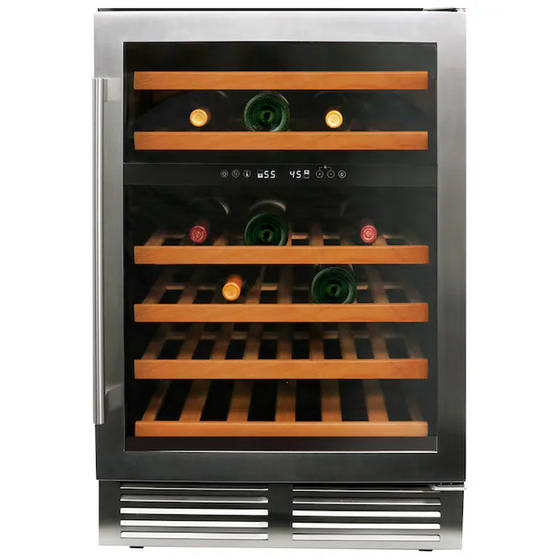 23.50-In W 46 -Bottles Stainless Steel Dual Zone Cooling Built-In Indoor Wine Cooler