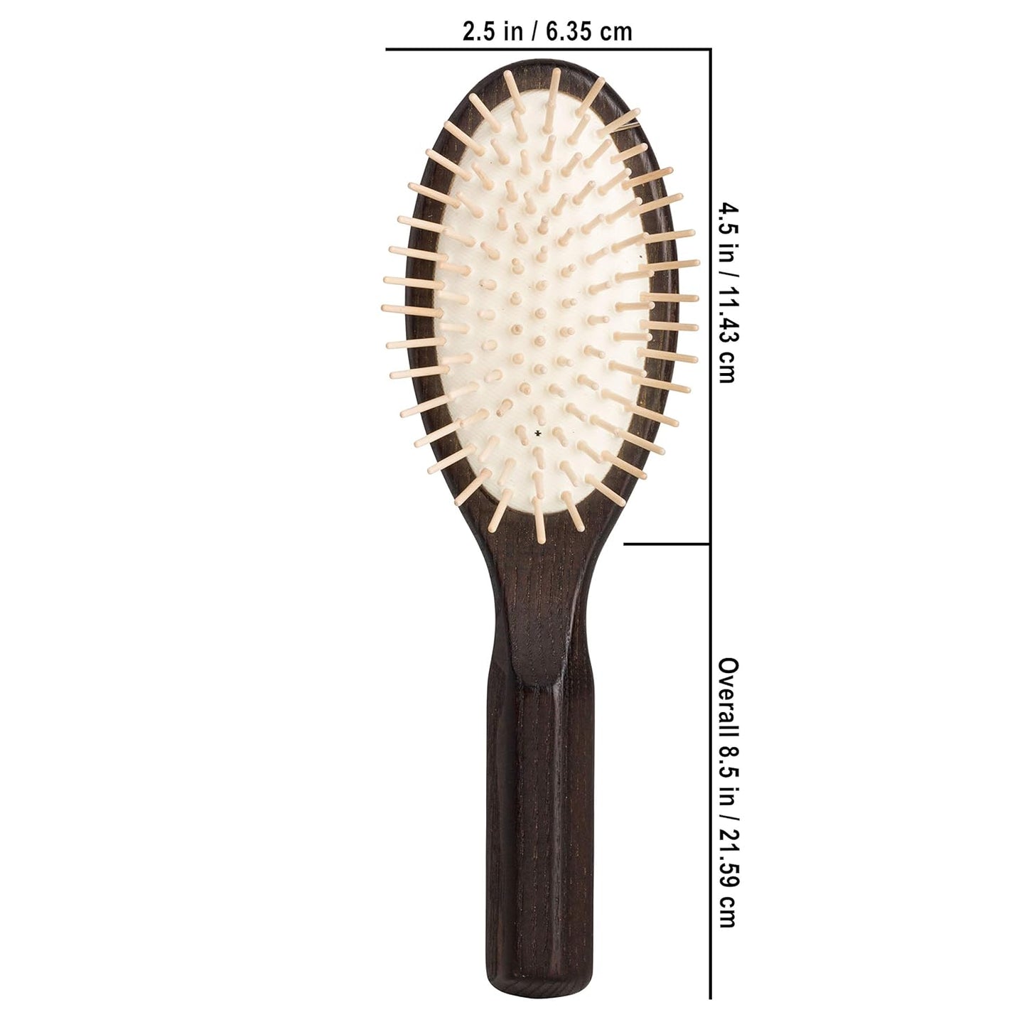 Maple Pin Oval Wooden Hairbrush with Oiled Thermowood Handle, 8-1/2-Inches