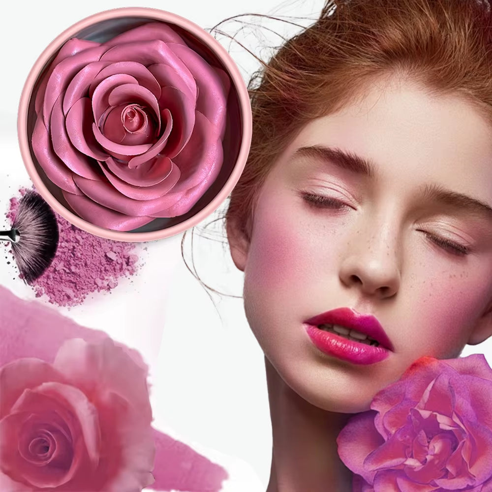 3D Petal Rose Makeup Blush 4 Colors Gift Highlighter Rare Beauty Blush Rubor Forma Rosa Real Rose Flower Blush Shimmer Makeup