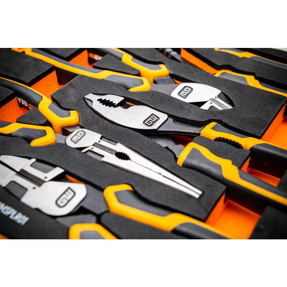 Cushion Grip Pitbull Pliers Set with EVA Foam Storage Tray (5-Piece)