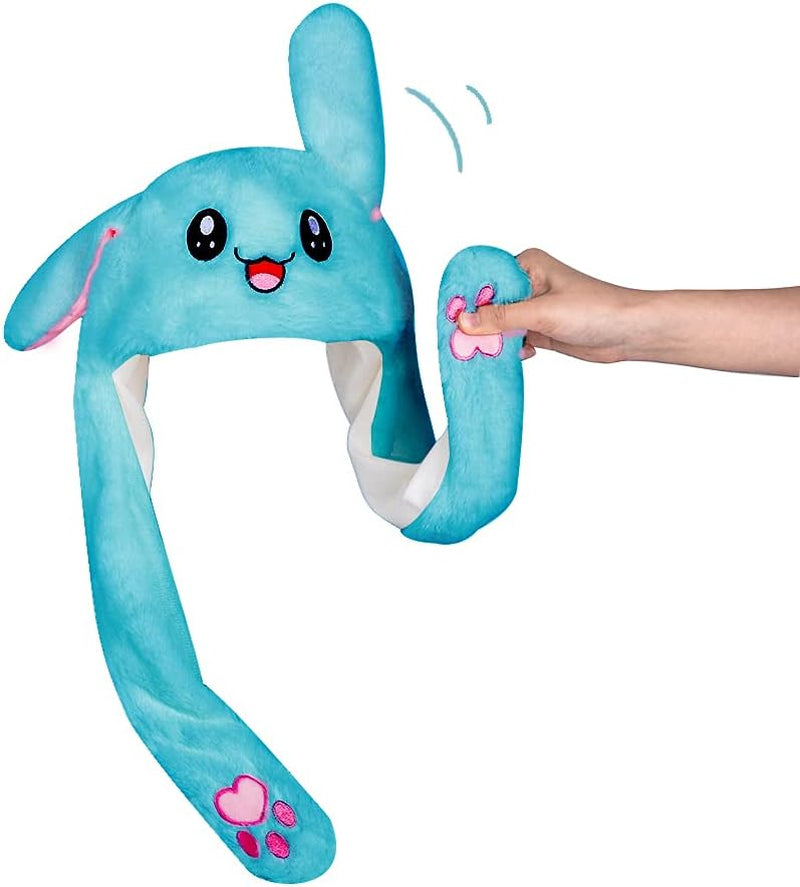 CENTER Rabbit Party Hats Christmas Hats for Adults Bunny Hat Rabbit Ears Mobile Jumping Cap Fun Hat (Blue)