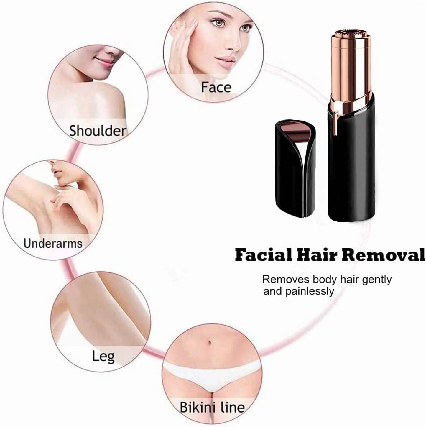 Facial Hair Removal for Women, Mini Hair Remover, Electric Razor Shaver Portable Painless Bikini Epilator for Lips, Chin, Armpit, Peach Fuzz, Arms, Legs,And USB Rechargeable