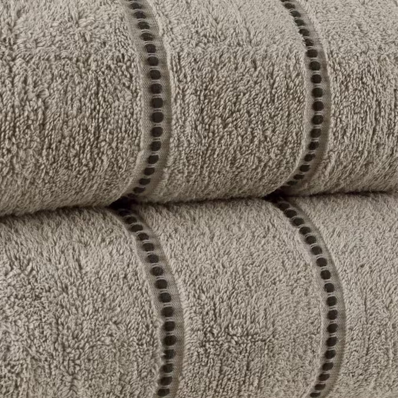2-Piece Taupe/Black Cotton Quick Dry Bath Towel Set (Bath Towels)