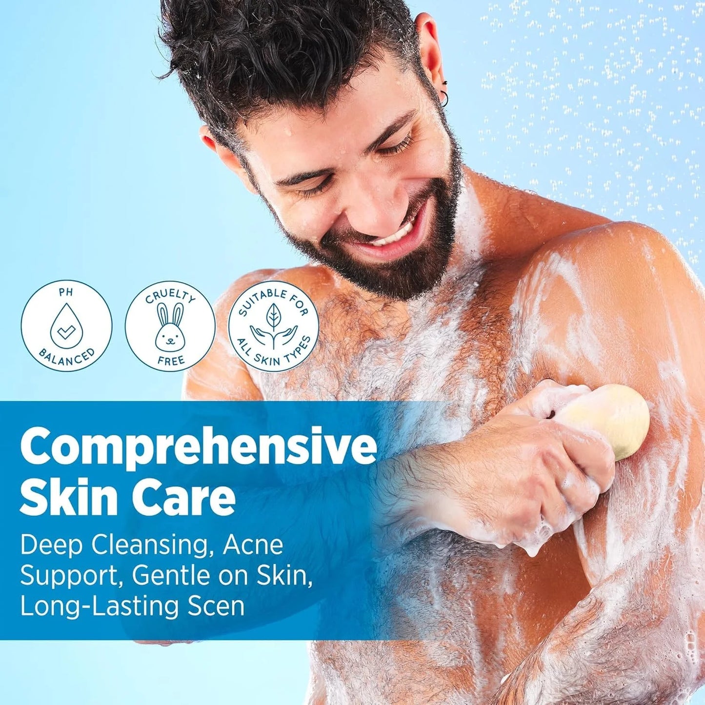 Sulfur Soap for Acne Support: Sulfur Face Wash Bar for Sensitive Skin and Blemish-Prone Areas - Sulfur Body Cleanser with 10% Volcanic Sulfur, Tea Tree Oil - 2 Bars