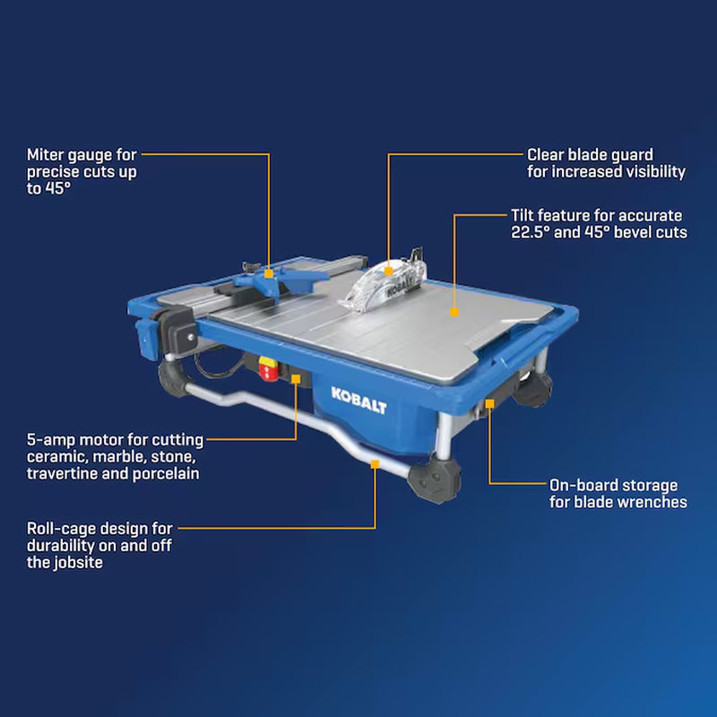 5 -Amp 7-In -Blade Wet Tabletop Tile Saw