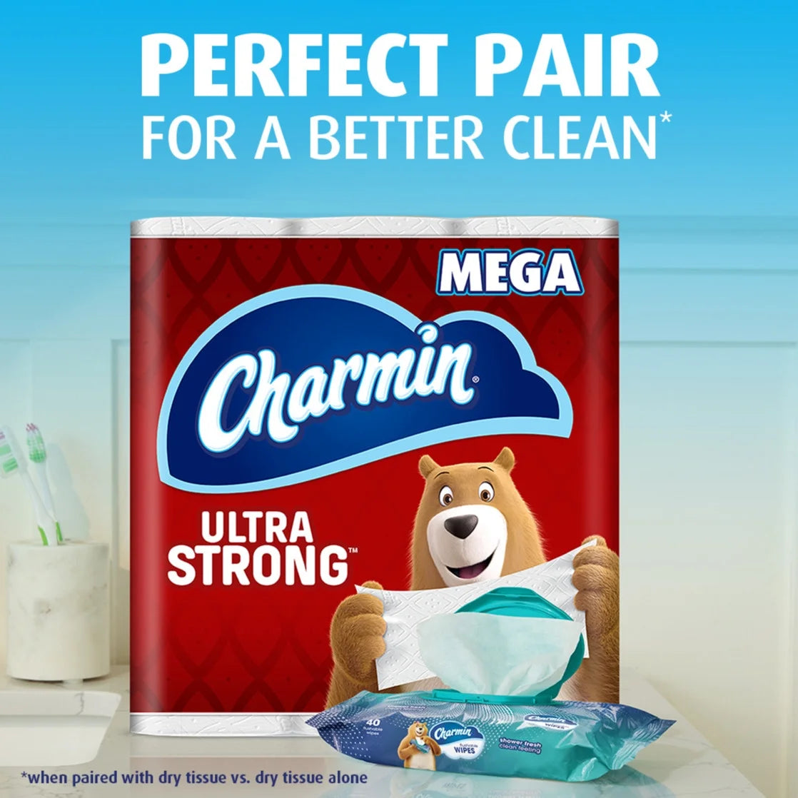 Flushable Wet Wipes, 4 Packs, 40 Wipes per Pack, 160 Total Wipes