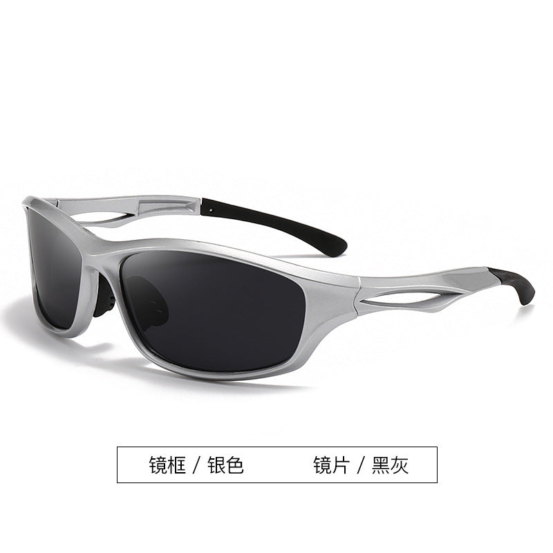 New futuristic silver Y2K and women's fashionable cycling sunglasses connectors Millennium Hot Girl Sun