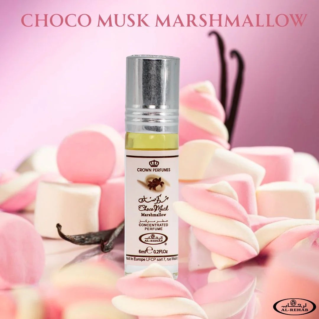Choco Musk Marshmallow Perfume Oil CPO 6ML (0.2 OZ) by | Strawberry Stuffed Marshmallows, Dusted with Cocoa Kisses