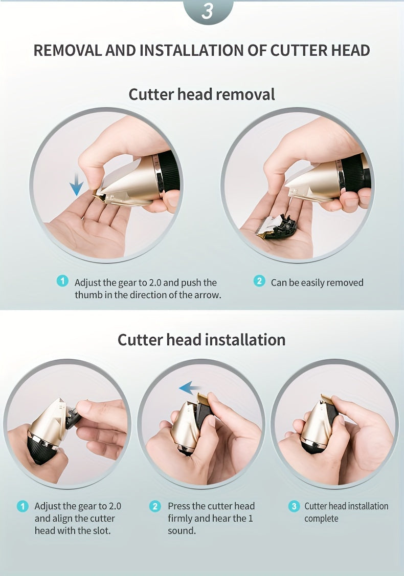 12in 1 Premium Pet Hair Trimmer Kit - Electric Precision Clippers with Gentle Hair Cutting Technology - Perfect for Professional Grooming At Home, Mute Clippers for Dogs And Cats., Dog Clippers, Dog Clippers For Grooming, Dog