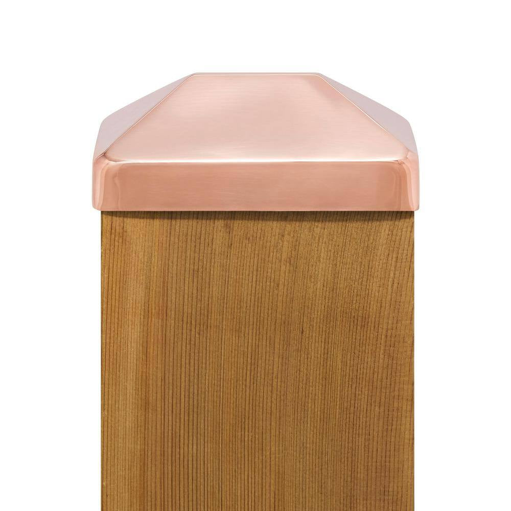 4 In. X 6 In. Copper Pyramid Slip over Fence Post Cap