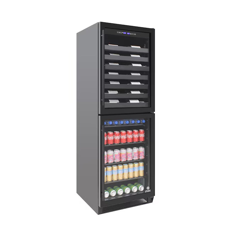 23.94-In W 98 -Bottles Black Dual Zone Cooling Built-In/Freestanding Indoor Wine Cooler