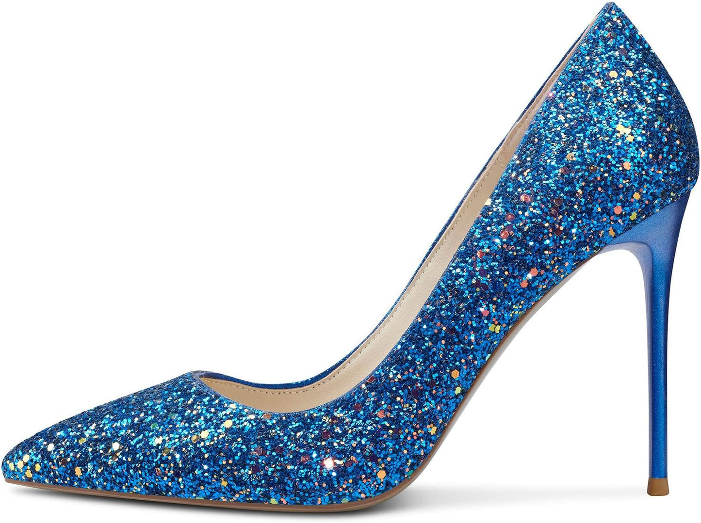 Women'S Comfortable Leather High Heels Pumps Pointed Toe Slip-On Pumps Office Classic Shoes 10CM Stilettos Heels