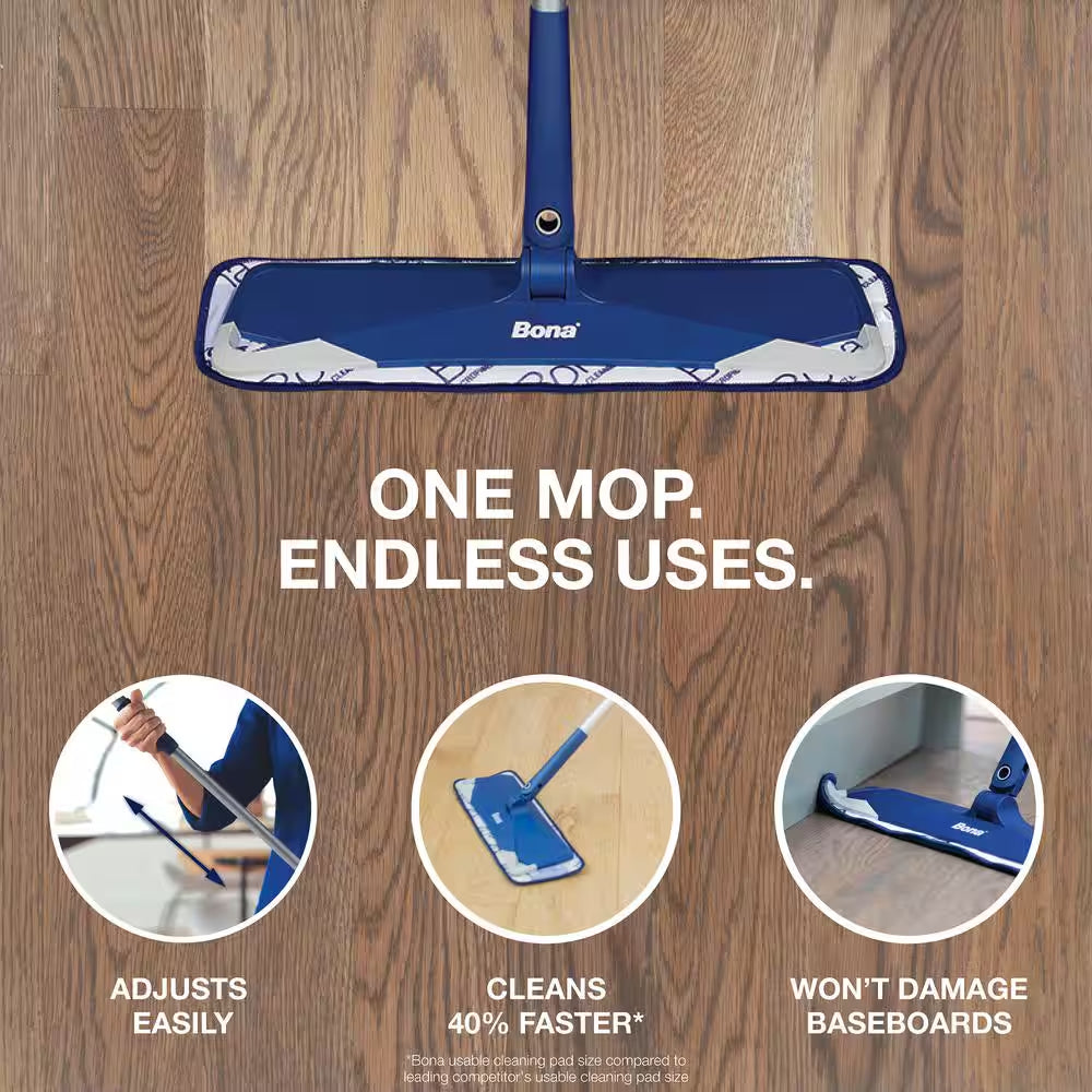 Premium Hard-Surface Floor Microfiber Flat Mop, 32 Oz. Hardwood Cleaner and 32 Oz. Hard-Surface Cleaner