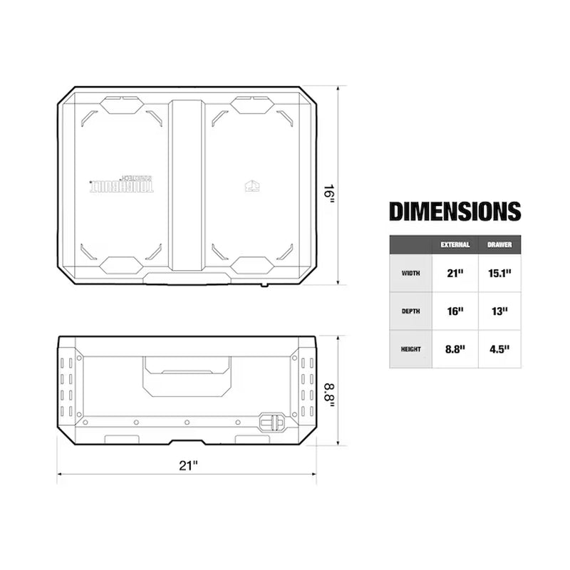 STACKTECH 21-In W X 8.8-In H X 16-In D Plastic/Metal Tool Box