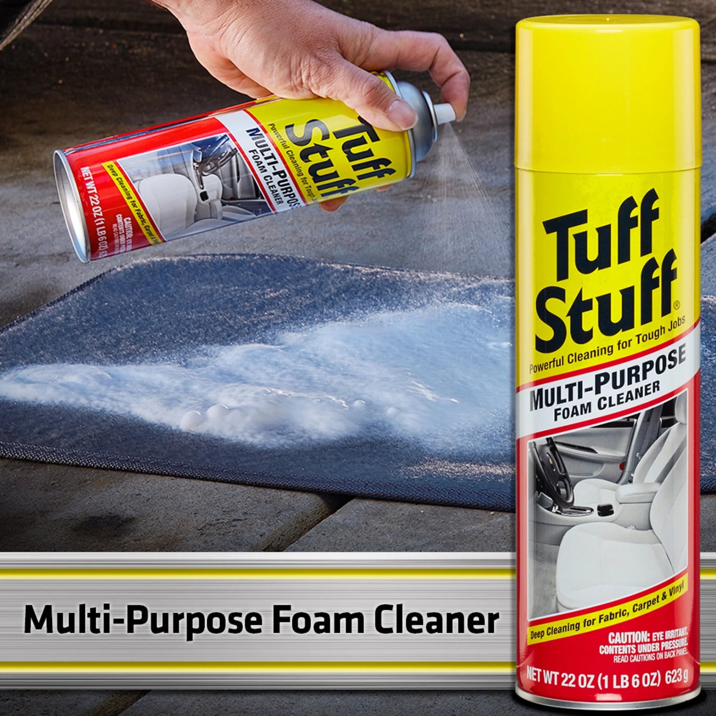 Multi Purpose Foam Cleaner for Car Detailing, Holiday Cleaning, Winter Home and Auto Messes, 22 Oz