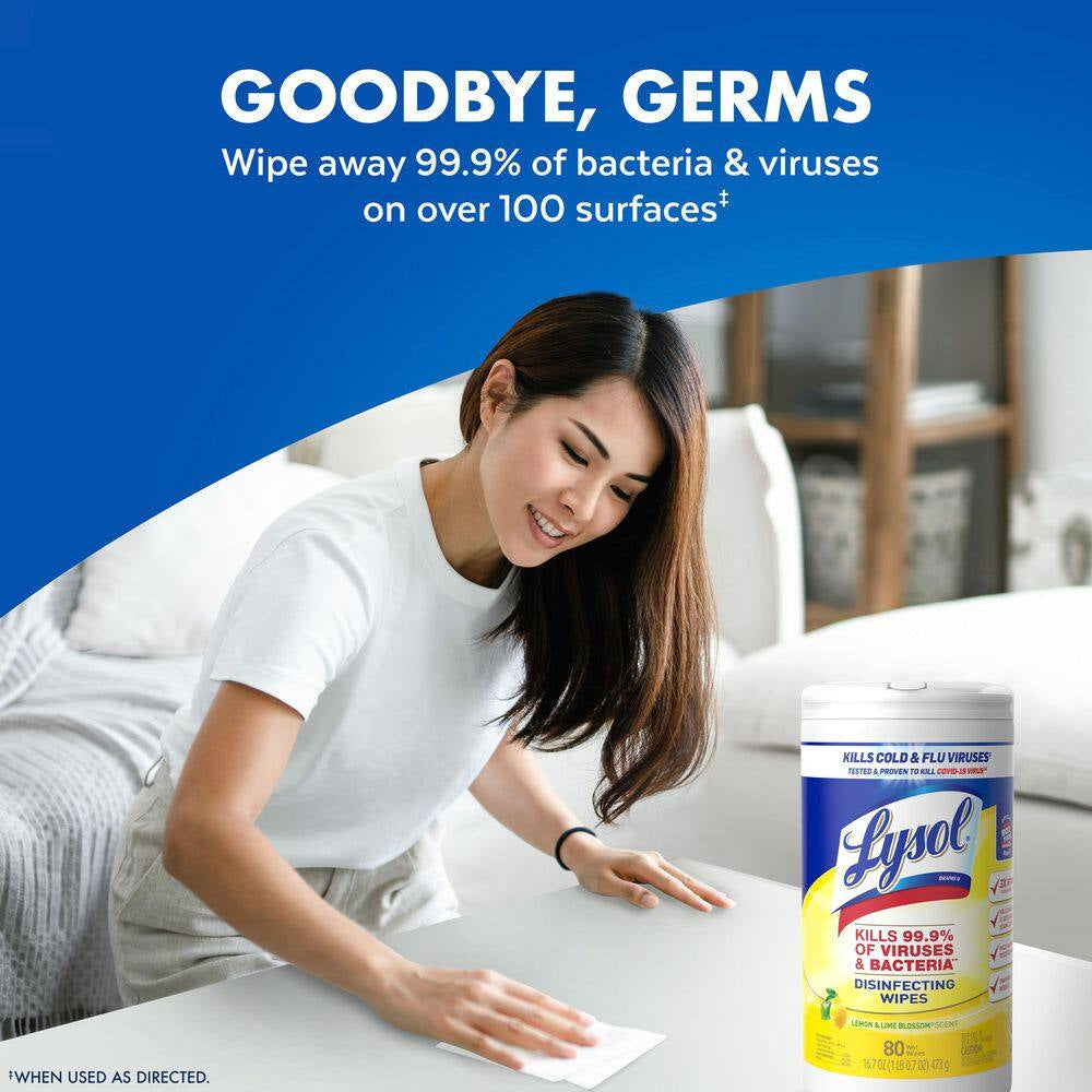 Disinfecting Wipes, Essential Cleaning Supplies, Multi-Scent Sanitizing Wipes Bundle, 80 Count (3-Pack)