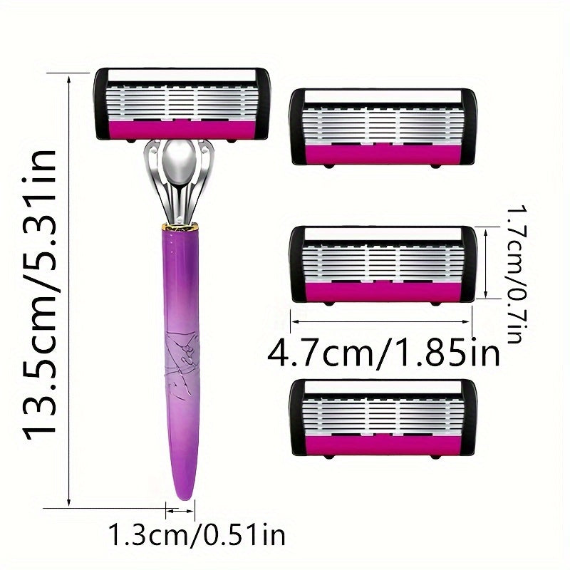 Women's 6-Layer Stainless Steel Blade Razor For Smooth, Close Shave (Compare to Venus)