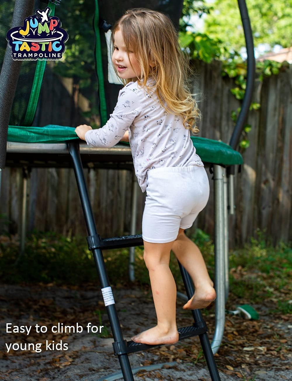Trampoline Ladder, Universal Trampoline Ladder Accessories 3-Step Ladder Skid-Proof Wide Step Easy Assembly