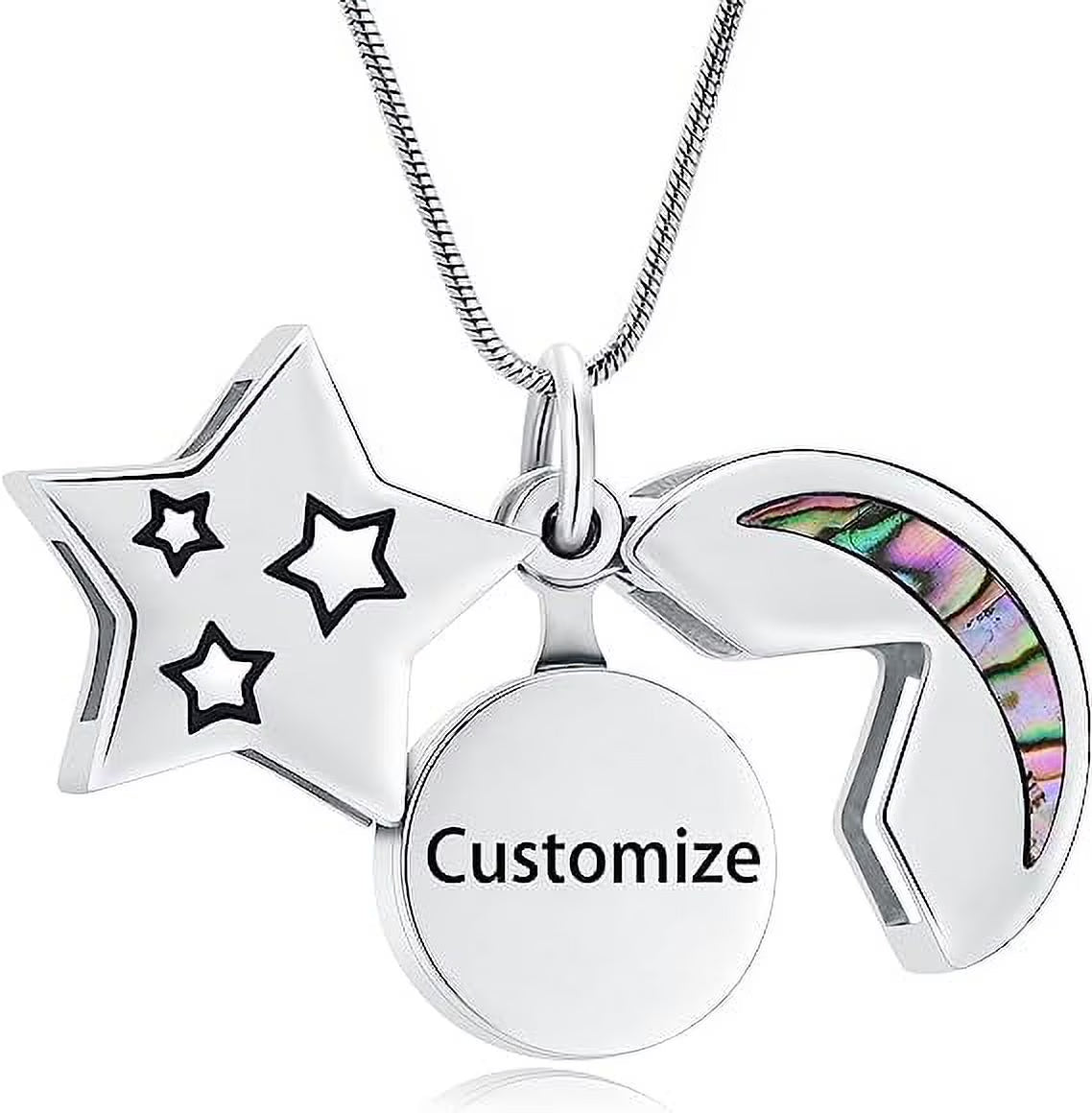 Moon & Star Urn Necklaces for Ashes Celtic Knot Cremation Jewelry for Ashes Memory Jewelry for Women Men