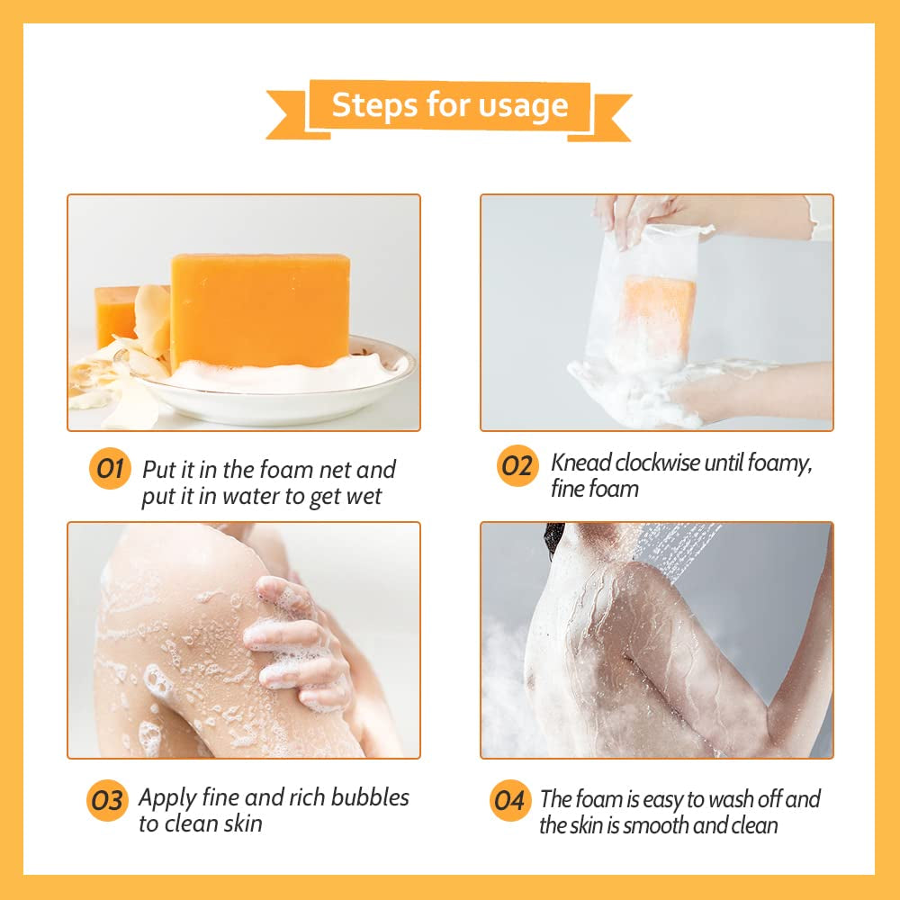 Kojic Acid Soap Bar Moisturizing Deep Cleansing for Face and Body Smooth Skin Care 140G X 2 Bars,9.9 Oz 2 Bars