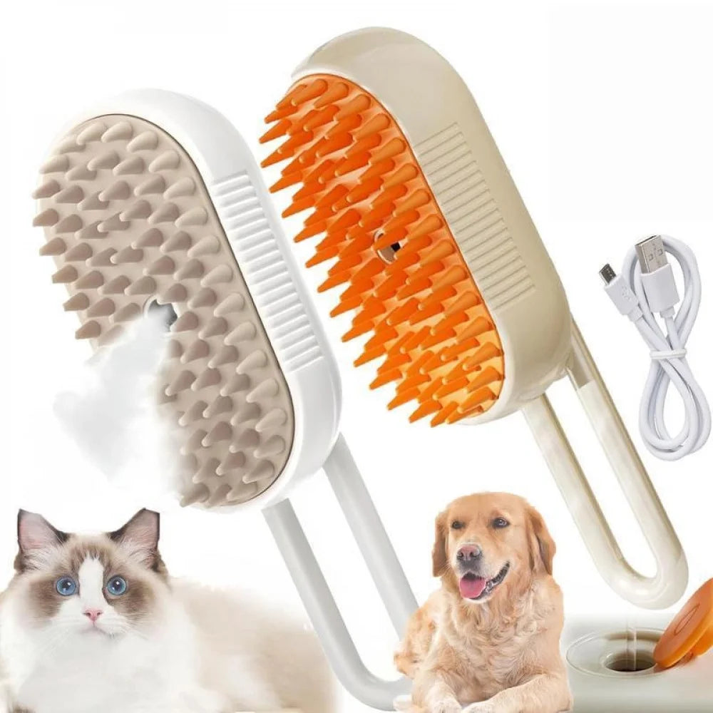 Pet Steam Brush,Cat Dog Hair Remover, Adjustable Pet Hair Remover,Pet Steamy Mist,Steam Pet Brush for Pet Hair 3-IN-1 Steamy Cat Brush Grooming Comb for Dogs Steam Brush for Cats Remove Flying Fur