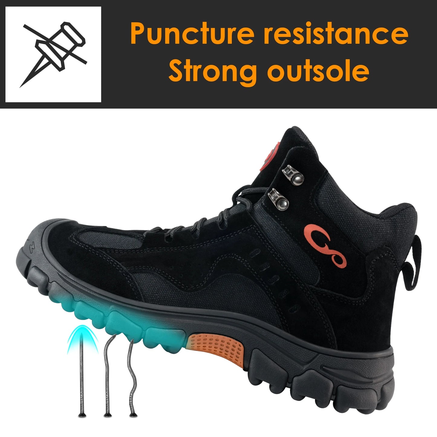 Steel Toe Work Boots for Men Safety Industrial Construction Shoes