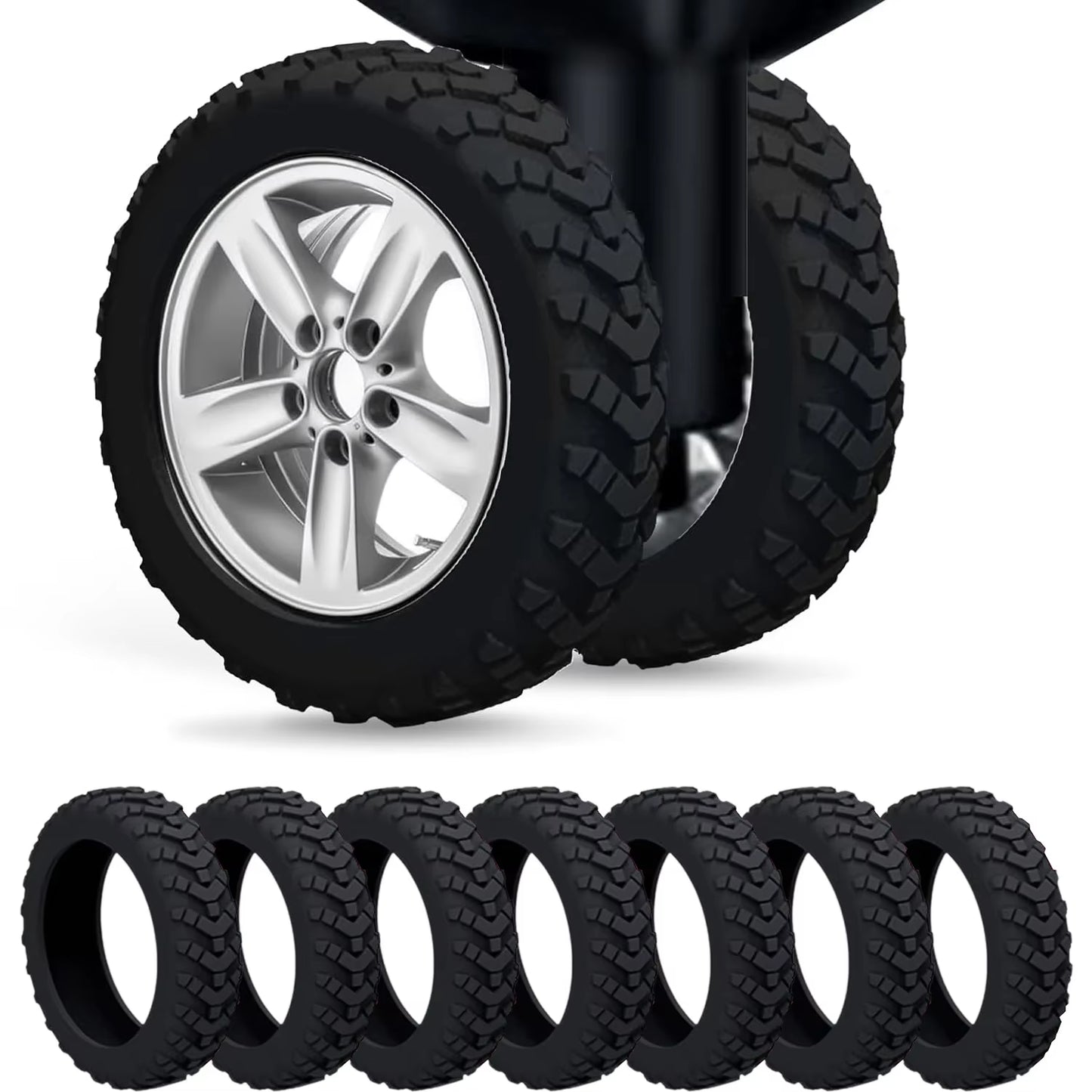 1/24Pcs Thicken Texture Silicone Wheels Protector for Luggage Reduce Noise Travel Luggage Wheels Cover Luggage Accessories