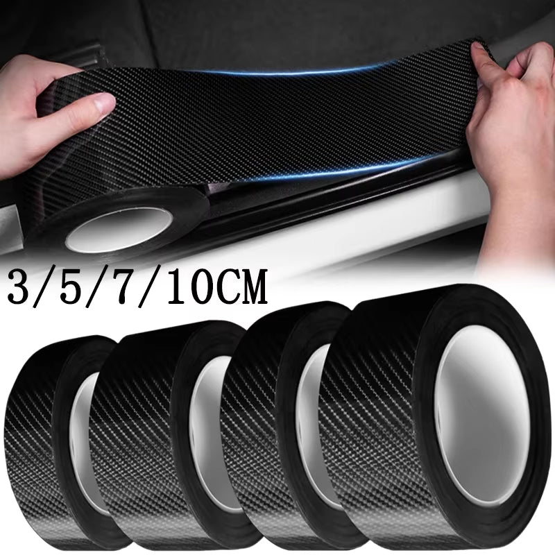3/10M Carbon Fiber Car Stickers Auto Door Threshold Trunk Protective Strip anti Scratch Tape Waterproof Decal Car Accessories