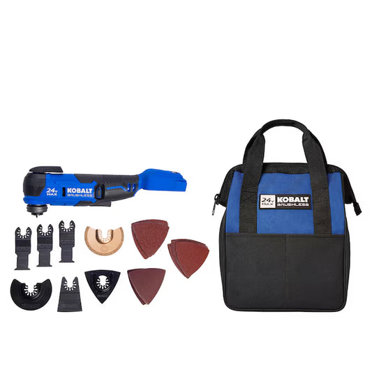24-Volt Cordless Brushless Variable Speed 17 -Piece Oscillating Multi-Tool with Soft Case